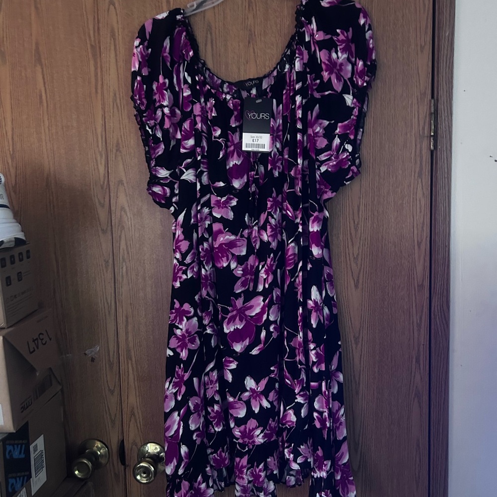 Elegant Purple Floral Mini Dress